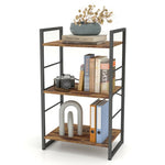 ZUN Small Bookshelf 3-Tier Bookcase, Metal Bookshelf for Study, Bedroom, Living Room and Kitchen, Height 57073473