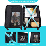 3 Piece Luggage Sets ABS Lightweight Suitcase with Two Hooks, Spinner Wheels, TSA Lock, 41310165