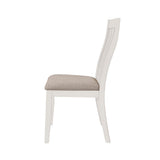 ZUN Set of 2 Light Brown Upholstered Dining Chairs, Off White B016P227369