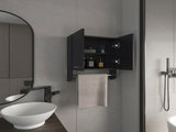 Medicine Cabinet 20.30" H, with 2 Shelves and 2 Doors, Black B097P250853