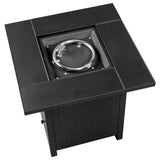 ZUN 28-Inch Fire Table,50000 BTU Gas Firepit with Volcanic Stone Black 55999158