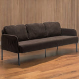 3 Seater Brown Polyester Fabric Sofa, Modern Upholstered Sofa, Comfy Small Couches for Small Space W1164P239082