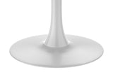 31.5" Round Modern Tulip Dining Table, Sintered Stone Tabletop with Luxury Faux Marble Print, Carbon W3316P540347