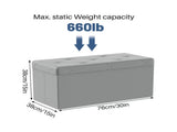 30 Inches Folding Ottoman with Storage Bench, Foot Rest Stool, End of Bed Storage Bench Upholstered, 21444027