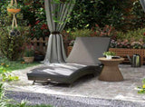 Outdoor PE Rattan Sun Lounger Lounge Chair, Adjustable Backrest Patio Recliner with Wheels for Pool 58336265