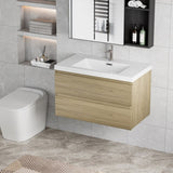 36" Floating Bathroom Vanity with Sink, Modern Wall-Mounted Bathroom Storage Vanity Cabinet with W1573P152698