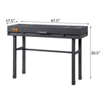 ZUN Gunmetal Writing Desk with 1 Drawer B062P185696