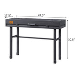 ZUN Gunmetal Writing Desk with 1 Drawer B062P185696