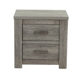Bedroom Furniture Rustic Light Grey Simple 1pc Nightstand 2-Drawers Bed Side Table Solidwood B011P236769