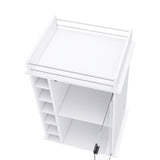 ZUN Dukat Bar Cart,Two Shelves, Six Built-in Wine Rack, Four Casters -White B20091850