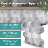48 Pcs Hexagon Stick On Tiles For Kitchen,Mosaic Tile Stickers PVC Peel And Stick 92458654