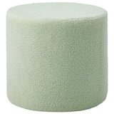 ZUN Round Teddy Fleece Ottoman with Soft Padded Seat, Multi-Functional Footrest, Vanity Chairs for 89970944