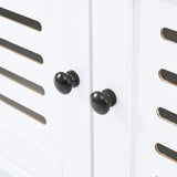 U-Can 5-in-1 Entryway Bench with Shutter-shaped doors, Coat Rack, Cushion and 4 Sturdy Hooks, 47.2'' WF311556AAK