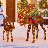 2-piece set lit moose Christmas decoration with LED lights 16393825