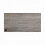 Grey Oak Writing Desk with Sliding Barn Door B062P209219