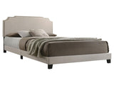 Beige Queen Panel Bed with Nailhead Trim B062P153557
