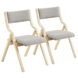 ZUN 2 Pack Modern Folding Chairs with Padded Seat and Back, Wooden Dining Chairs Extra Chair for Guests 38653770