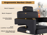Professional Hydraulic Barber Chair - 360&deg Swivel with Adjustable Height, Stainless Steel 41738739
