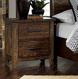Classic Transitional Design Nightstand Burnished Finish Solid Rubberwood Bedroom Side Table Rustic B01146196