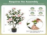 2 Pack Orange Artificial Camellia Tree with Blooming Flower - Pink 06699618