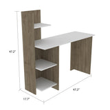 White and Pine 4-Shelf Writing Desk B06280450
