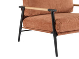 27.56" Modern Accent Chair with Plush Cushions, Minimalist Metal Frame, and Wooden Armrest Design N767P215306O