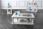 ZUN Rustic Style Antique White 1pc COFFEE TABLE Open Bottom Shelf Plank Style Table Top Living Room B011P203532