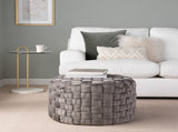 Round 24" Ottoman in Dark Grey Velvet B202P223704