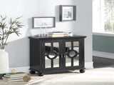 Classic Storage Cabinet 1pc Modern Traditional Accent Chest with Mirror Doors Antique Black Finish B011P169759