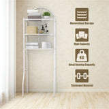 White Bathroom Towel Storage Rack with 3 Shelves 61218274