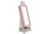 Pink rabbit-themed MDF cabinet with spray paint finish, 1 door and 1 drawer, children's jewelry and 66774399