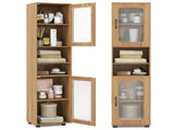 67" Tall Slim Bathroom Storage Cabinet with Fluted Doors, Adjustable Shelf Freestanding Narrow 15082223