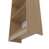 Bear Flat Bookcase with Open Storage and 4 Shelves ,Natural Oak and White B128P314792