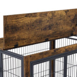 ZUN Furniture Dog Cage Crate with Double Doors, Rustic Brown, 38.58'' W x 25.2'' D x 27.17'' H 43985378