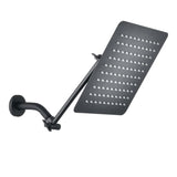 10" Square Rainfall & High Pressure Stainless Steel Bath Shower head Matte Black W121960067