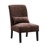 Pisano Contemporary Chenille Fabric Armless Accent Chair with Pillow, Chocolate T2574P164499