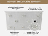48x32 Inch White Acrylic Shower Base, Right Drain, Non-Slip Surface T5595P487470