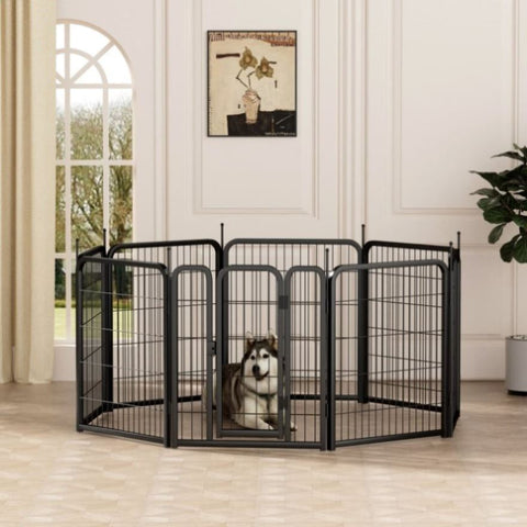 ZUN Dog Playpen Outdoor, 8 Panel Dog Fence 31.'' Pet Pen for Small Dogs Pet Exercise Pen for W1162P189319