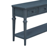 ZUN Classic Retro Style Console Table with Three Top Drawers and Open Style Bottom Shelf, Easy Assembly 41543820