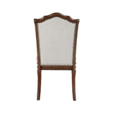 Formal Traditional Design Side Chairs Set of 2 Cherry Finish Fabric Upholstery Nailhead Trim Wooden B011P239543
