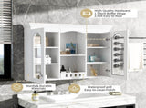 Wall Mounted Medicine Cabinet, Bathroom Wall Cabinet with 2 Glass Doors, Over The Toilet Space Saver N710P264313K