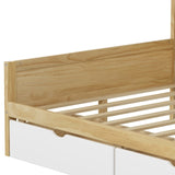 Wooden L-Shape Daybed with Seven Storage Cabinets and Two Storage Drawers, Multi-functional Bed with 67327891