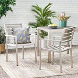 Outdoor Modern Aluminum Dining Chair, Silver 70340.00