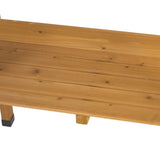 Outdoor Garden Potting Bench Table, Wooden Horticulture Planting Worstation with Metal Tabletop, 2 74289358