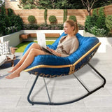 9.7Ibs Ultra-Plush Rattan Rocking Chair With Anti-Tip Design, 450LB Capacity Rattan Lounge Chair for W2887P271800