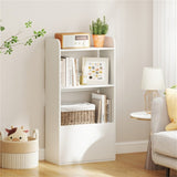 White Freestanding Bookshelf with 3-Tier Shelf 51964760