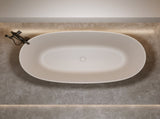 47'' Freestanding Bathtub Resin Stone Soaking Bathtub Solid Surface Modern Tubs with Overflow and 56045848