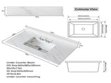 43 Inch Marble Vanity Top, White Vanity Top with Pre-drilled Faucet Holes, Bathroom Vanity Top with 02592659