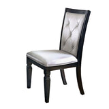 ZUN Set of 2 Dining Side Chair in Black and Silver Finish B016P156532