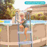 2 Steps 33in Pool Ladder Iron Grey Frame White Steps 08470483